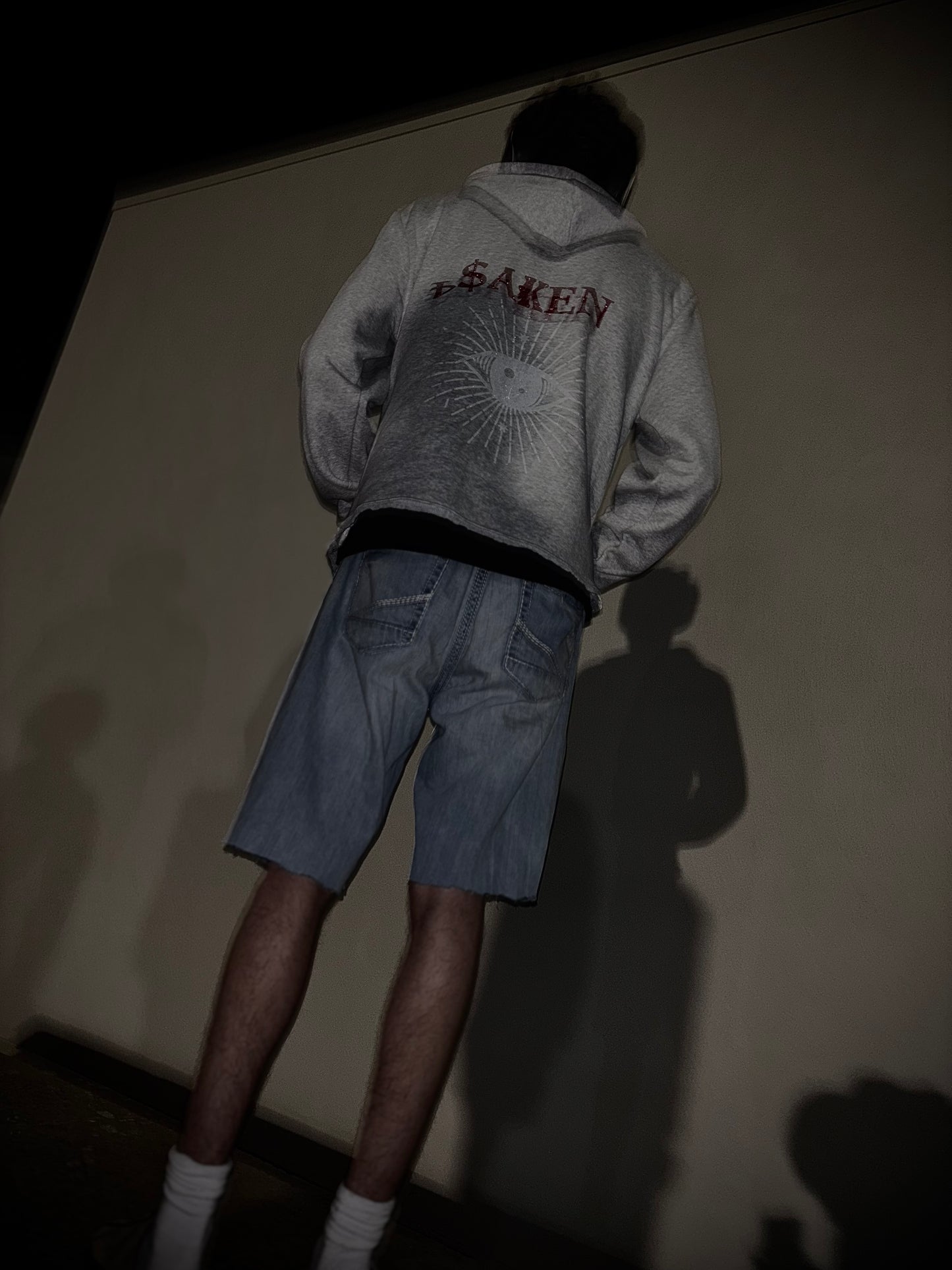 White evil eye hoodie (gray)