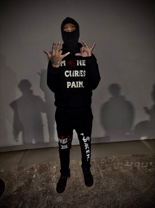 Red eye of evil hoodie(black)