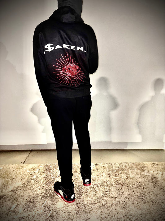 Red eye of evil hoodie(black)